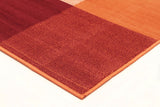 Modern Squares Rug Rust Red