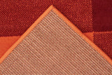 Modern Squares Rug Rust Red