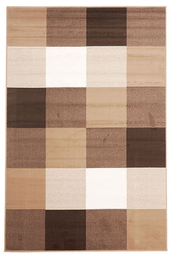 Modern Squares Rug Beige Brown