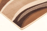 Modern Beige Brown Rug Wave Pattern