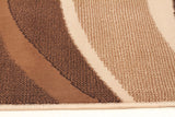 Modern Beige Brown Rug Wave Pattern