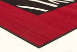 Ultra Modern Zen Rug Red Black Off White