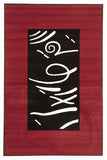 Ultra Modern Zen Rug Red Black Off White