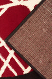 Cool Modern Rug Black Red Off White