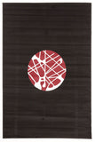 Cool Modern Rug Black Red Off White