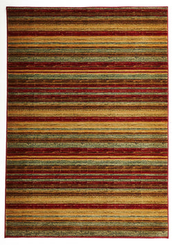 Rustic Stripe Stripped Rug Red