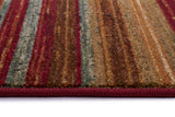 Rustic Stripe Stripped Rug Red