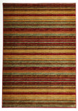 Rustic Stripe Stripped Rug Red