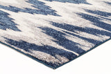 Harper Ikat Modern Rug Blue Cream