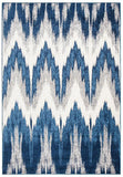 Harper Ikat Modern Rug Blue Cream