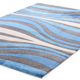 Retro Waves Rug Blue Charcoal