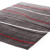 Plain Stripe Rug Charcoal