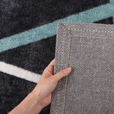 Modern Lines Rug Blue