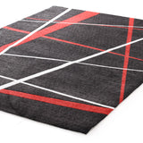 Modern Lines Rug Black Red