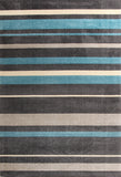 Stylish Stripe Rug Charcoal Blue