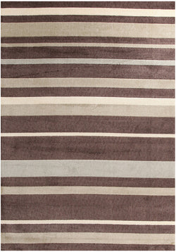 Stylish Stripe Rug Brown Beige