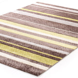 Stylish Stripe Rug Brown Green