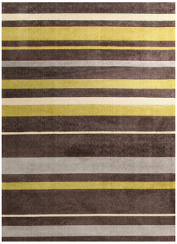 Stylish Stripe Rug Brown Green