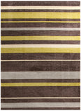 Stylish Stripe Rug Brown Green