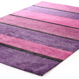 Modern Purple Pink Black Bands Rug