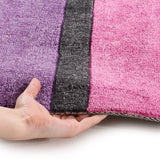 Modern Purple Pink Black Bands Rug