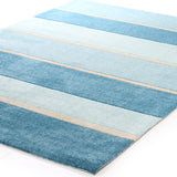 Modern Blue Bands Rug