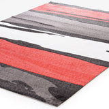 Brush Strokes Rug Black Red