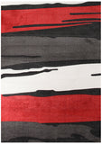 Brush Strokes Rug Black Red