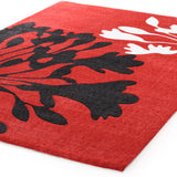 Agapanthus Bud Print Rug Red Black