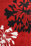 Agapanthus Bud Print Rug Red Black