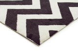 Stunning Chevron Design Rug Black White