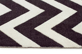 Stunning Chevron Design Rug Black White