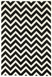 Stunning Chevron Design Rug Black White