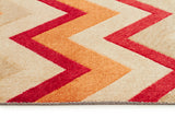 Stunning Chevron Design Rug Rust Red