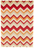 Stunning Chevron Design Rug Rust Red