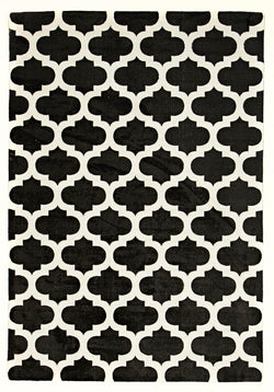 Trellis Stylish Design Rug Black