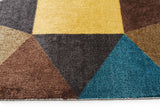 Modern Pixels Rug Blue Green Brown