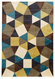 Modern Pixels Rug Blue Green Brown