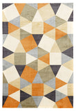 Modern Pixels Rug Rust Grey Blue