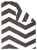 Coastal Indoor Out door Rug Chevron Black White