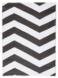 Coastal Indoor Out door Rug Chevron Black White