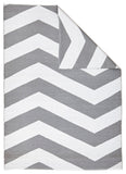 Coastal Indoor Out door Rug Chevron Grey White