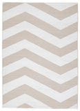 Coastal Indoor Out door Rug Chevron Taupe White