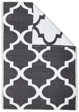 Coastal Indoor Out door Rug Trellis Black White