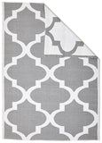 Coastal Indoor Out door Rug Trellis Grey White