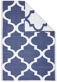 Coastal Indoor Out door Rug Trellis Navy White