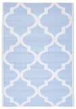 Coastal Indoor Out door Rug Trellis Sky Blue White