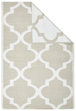 Coastal Indoor Out door Rug Trellis Taupe White