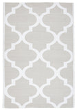 Coastal Indoor Out door Rug Trellis Taupe White