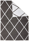 Coastal Indoor Out door Rug Diamond Black White